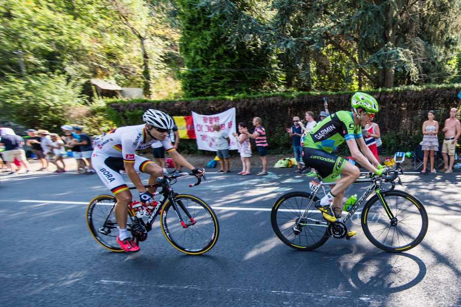 #198 Emanuel Buchmann (Germany) BORA-ARGON 18 and #167 Daniel Martin (Ireland) TEAM CANNONDALE - GARMIN Tour de France 2015 - Stage 11 - Pau / Cauterets - Vallée de Saint-Savin- 188Km